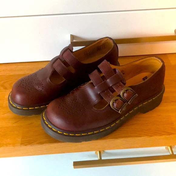 Dr. Martens Shoes - Vintage 90s Dr. Martens Mary Janes double t strap shoes reddish brown!! Rare!